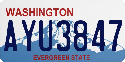 WA license plate AYU3847
