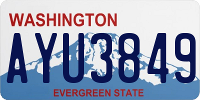 WA license plate AYU3849