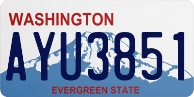 WA license plate AYU3851