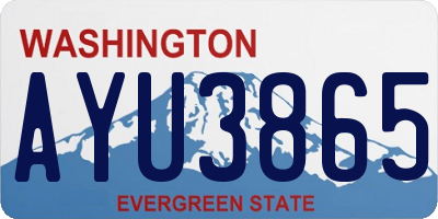 WA license plate AYU3865