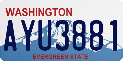 WA license plate AYU3881