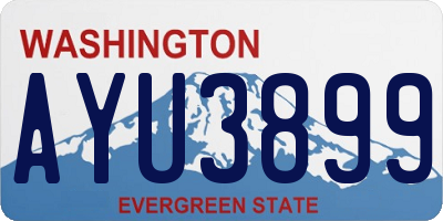 WA license plate AYU3899