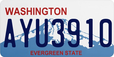 WA license plate AYU3910