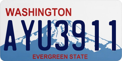 WA license plate AYU3911