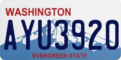 WA license plate AYU3920