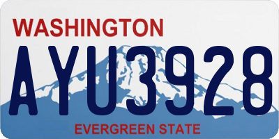 WA license plate AYU3928