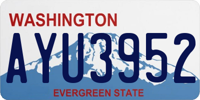 WA license plate AYU3952