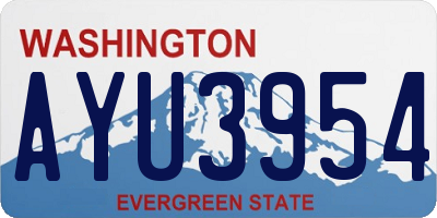 WA license plate AYU3954