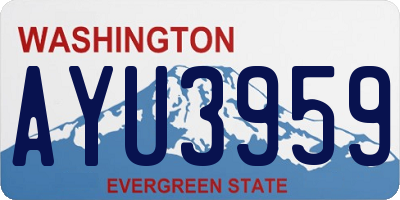 WA license plate AYU3959