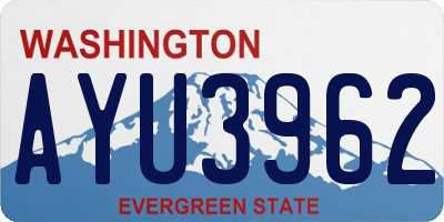 WA license plate AYU3962