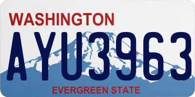 WA license plate AYU3963