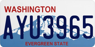 WA license plate AYU3965
