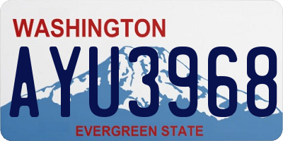 WA license plate AYU3968