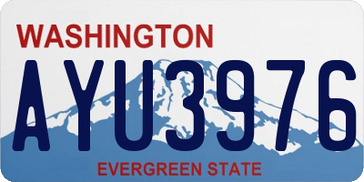 WA license plate AYU3976