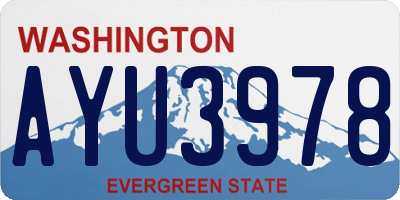 WA license plate AYU3978