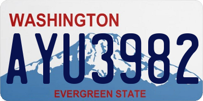 WA license plate AYU3982