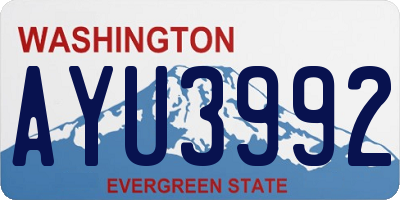 WA license plate AYU3992