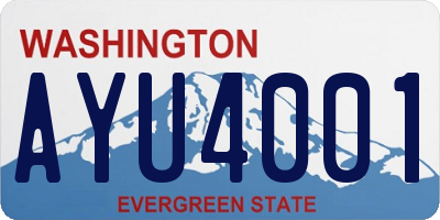 WA license plate AYU4001