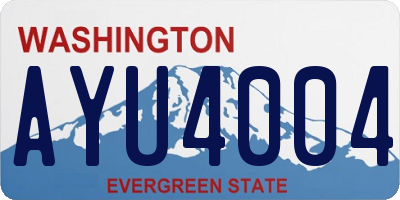 WA license plate AYU4004