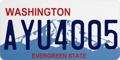 WA license plate AYU4005