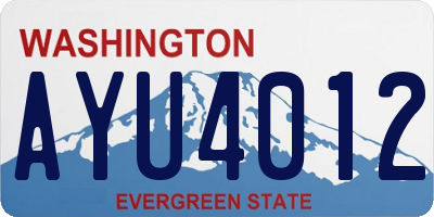 WA license plate AYU4012