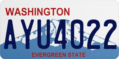 WA license plate AYU4022