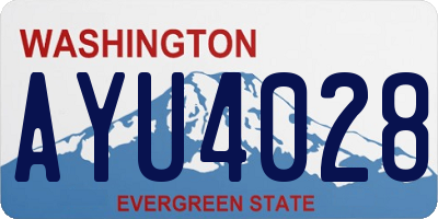 WA license plate AYU4028