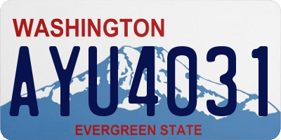 WA license plate AYU4031