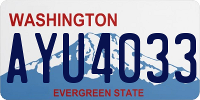 WA license plate AYU4033
