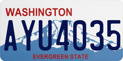WA license plate AYU4035