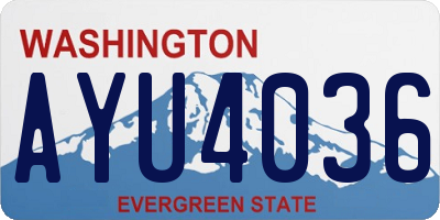 WA license plate AYU4036
