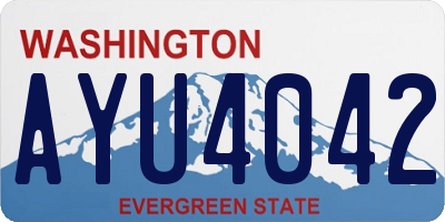 WA license plate AYU4042