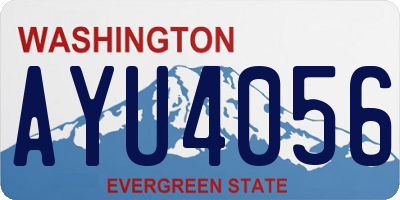 WA license plate AYU4056