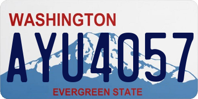 WA license plate AYU4057