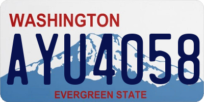 WA license plate AYU4058