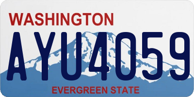 WA license plate AYU4059