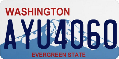 WA license plate AYU4060