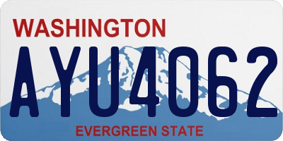 WA license plate AYU4062