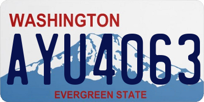 WA license plate AYU4063