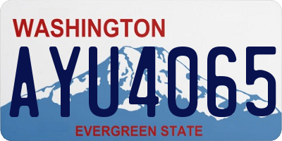 WA license plate AYU4065