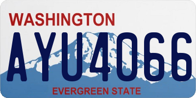WA license plate AYU4066