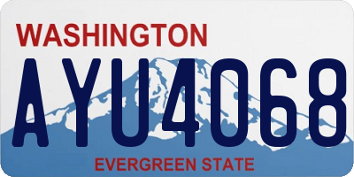 WA license plate AYU4068