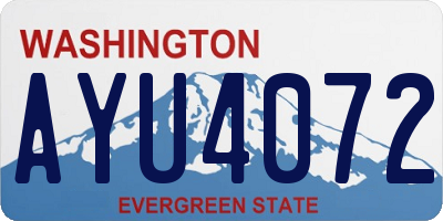 WA license plate AYU4072