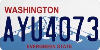 WA license plate AYU4073