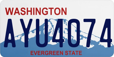WA license plate AYU4074