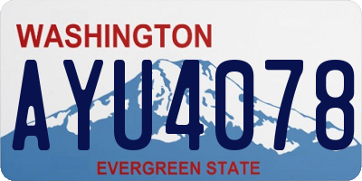 WA license plate AYU4078