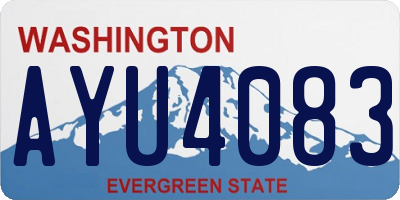 WA license plate AYU4083