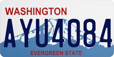 WA license plate AYU4084