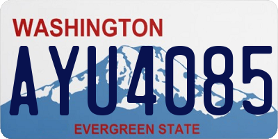 WA license plate AYU4085