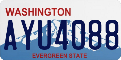 WA license plate AYU4088